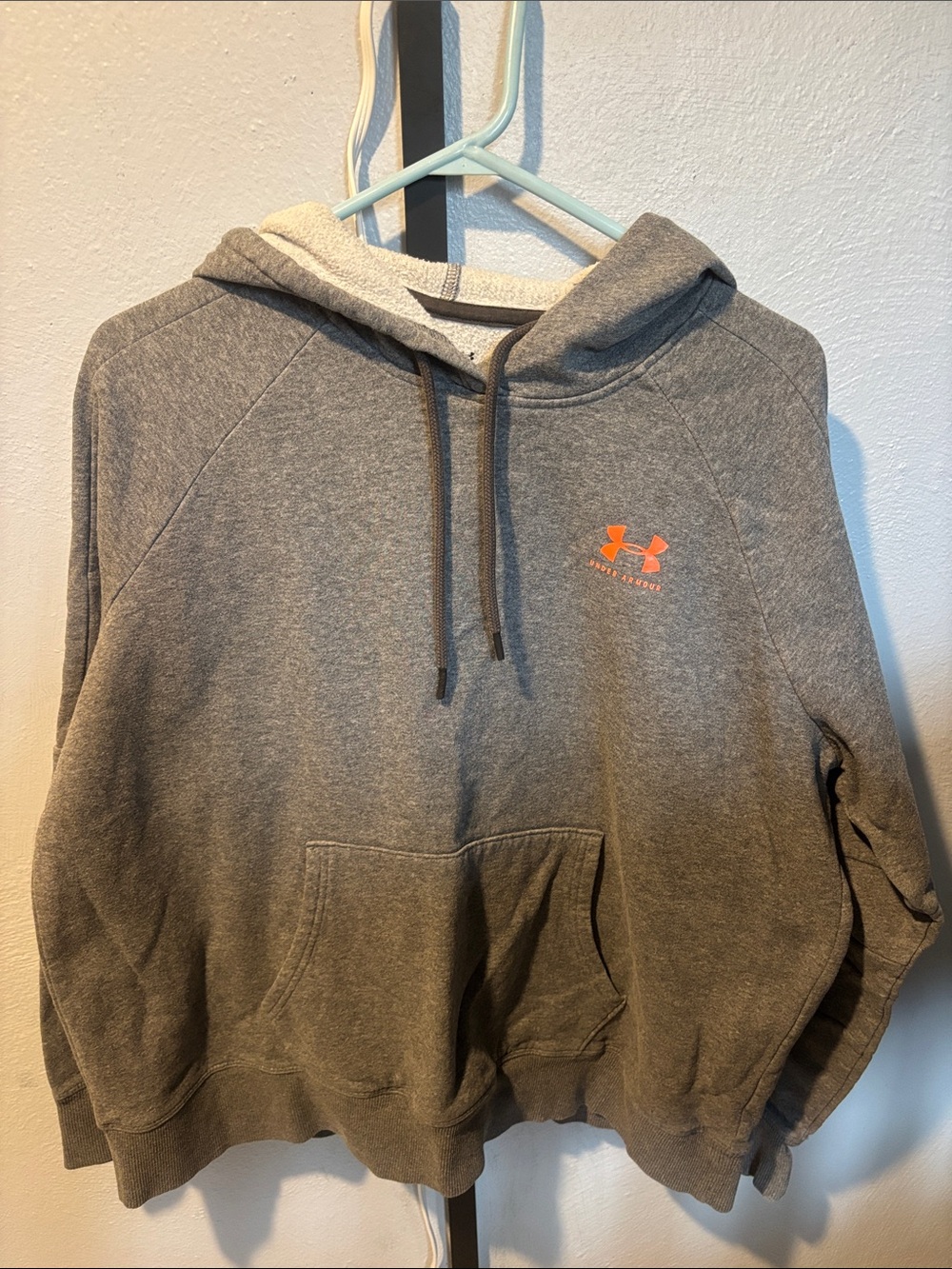 Under Armour Women's Gray Crewneck Sweatshirt with Orange Logo
